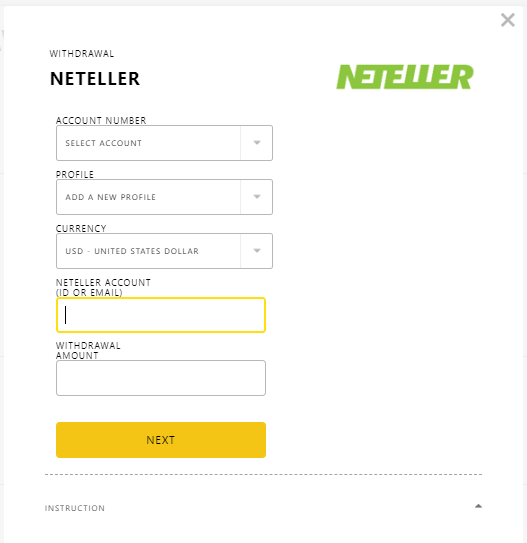Exness Fund Withdrawal system via Neteller